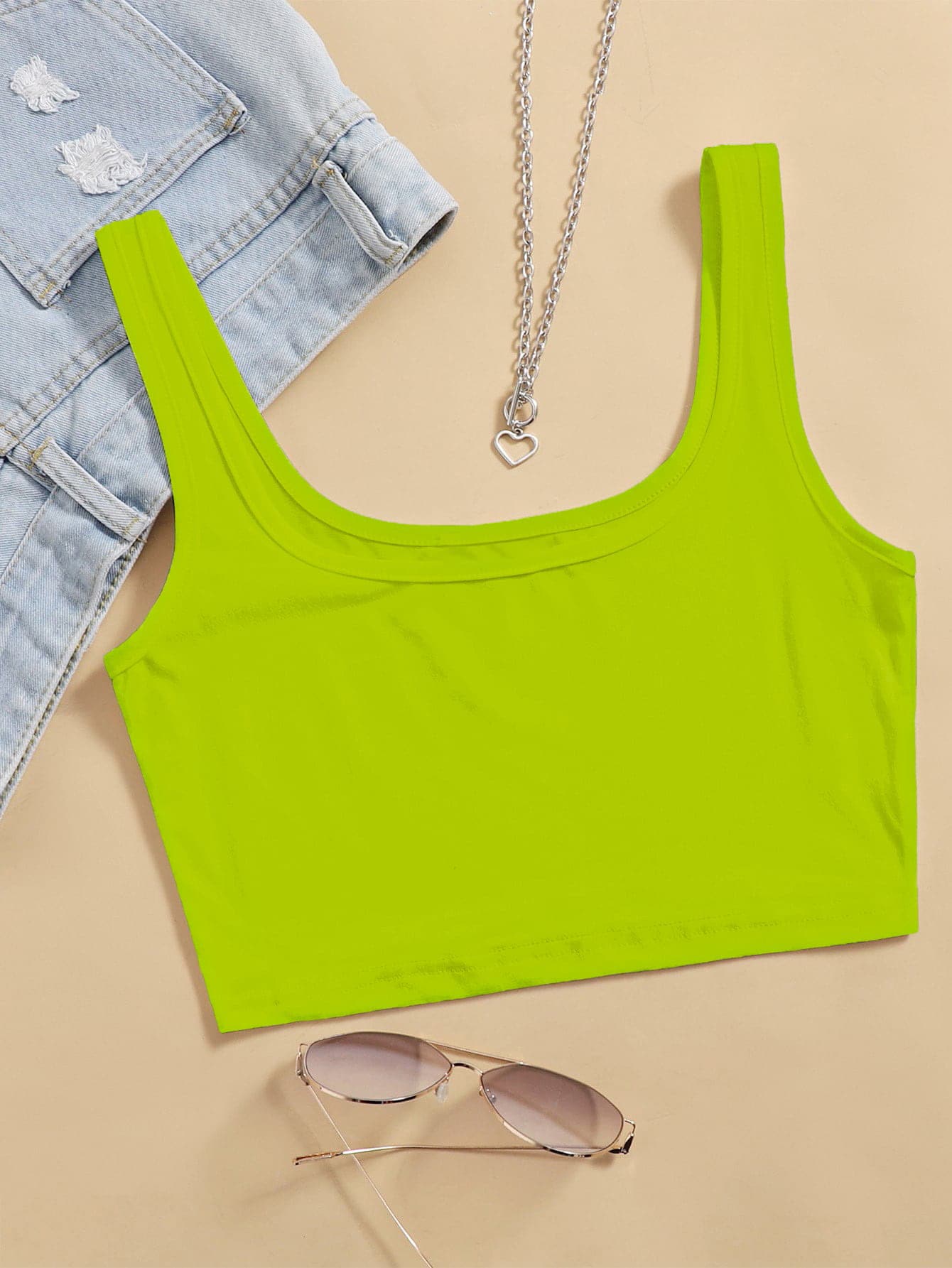 Solid Crop Tank Top