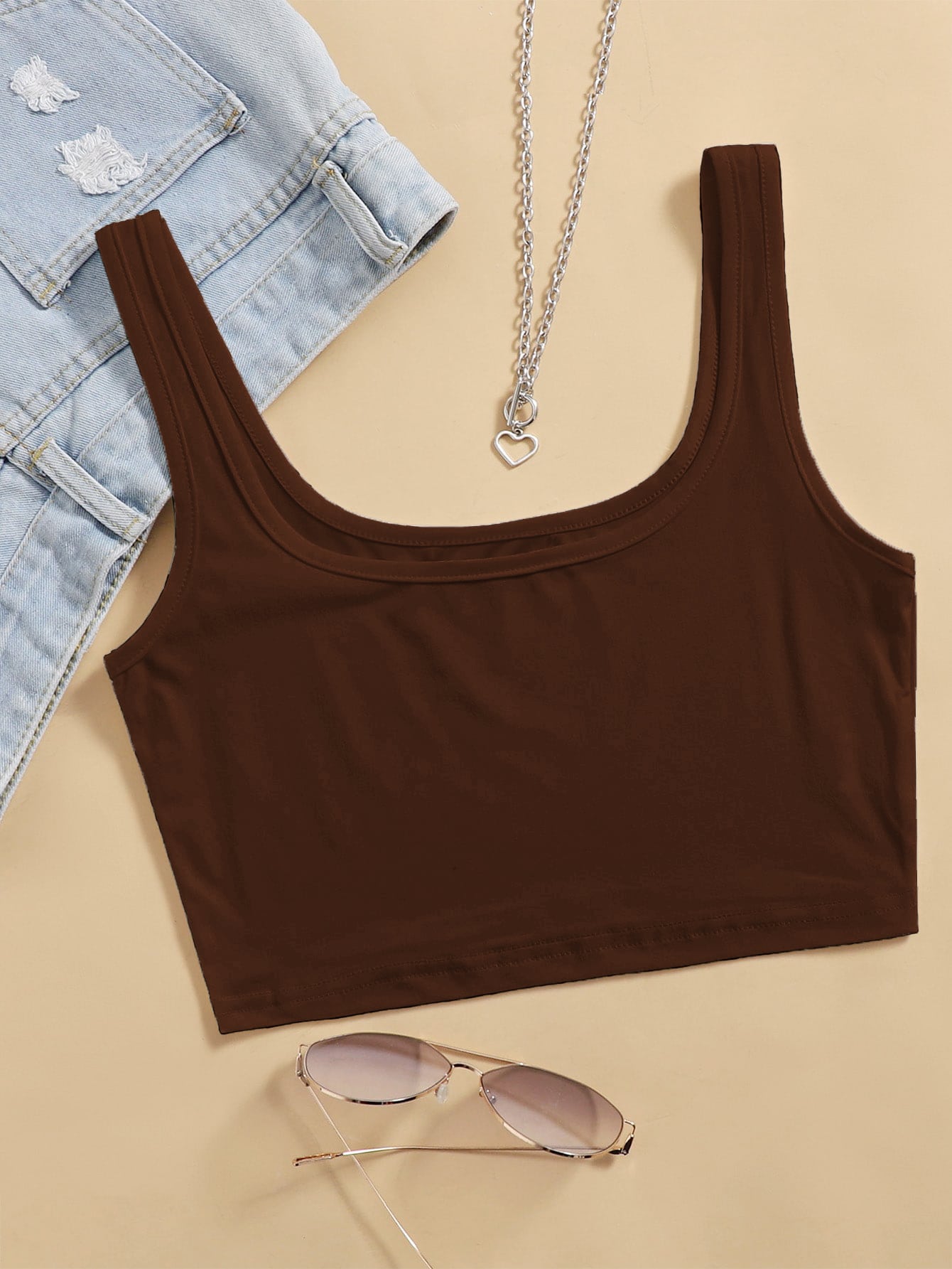 Solid Crop Tank Top