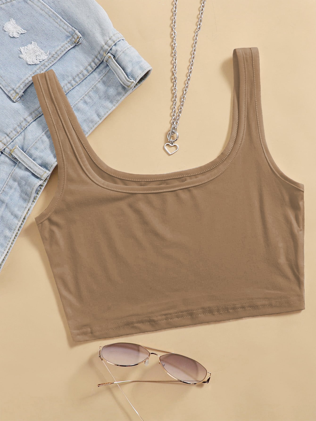 Solid Crop Tank Top