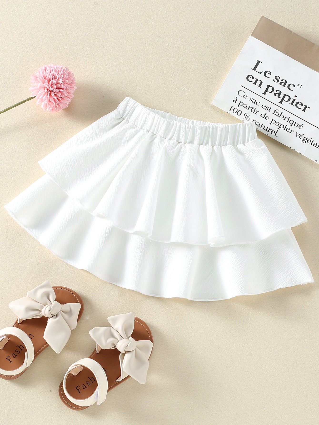 Young Girl Cute & Double Layer Short Skirt For Sweet Princess Look, Perfect For Summer Holiday