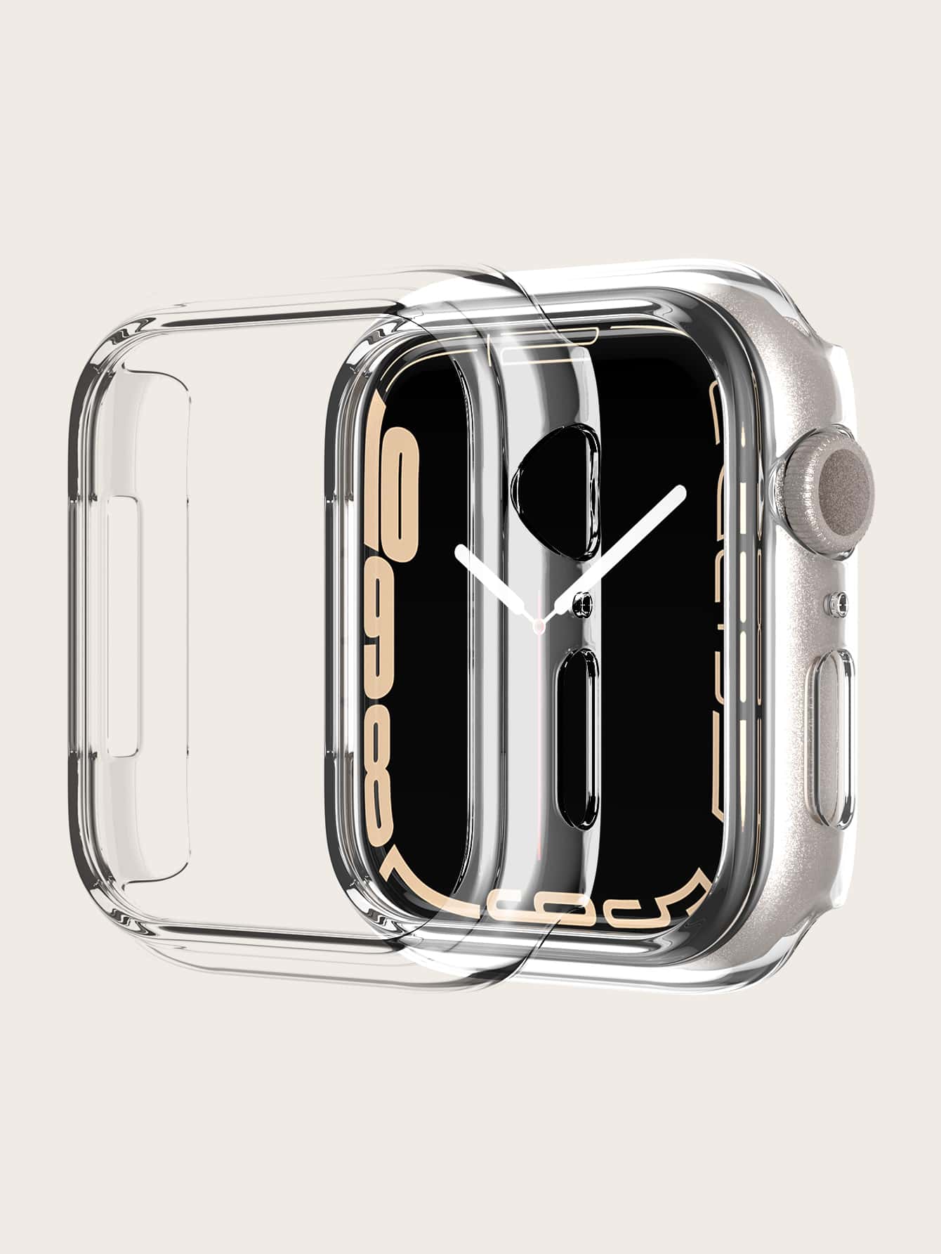 1pc Hard Pc Translucent Watch Case Cover Compatible With Apple Watch Se/9/8/7/6/5/4/3/2/1, Available In 38mm, 40mm, 41mm, 42mm, 44mm, And 45mm, Scratch And Shockproof, Compatible With Both Men And Women