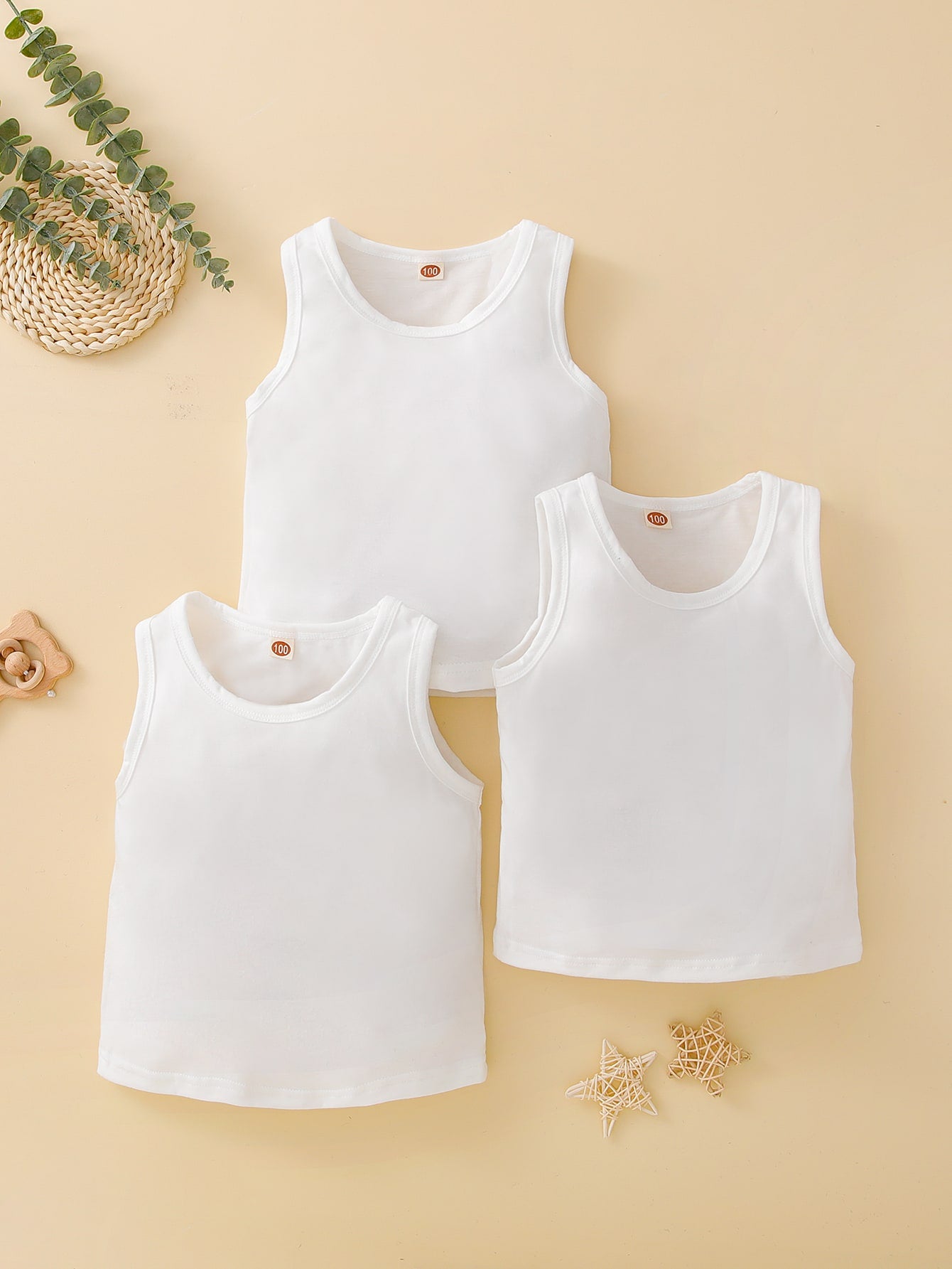 Young Boy 3pcs/Set Round Neck Vest