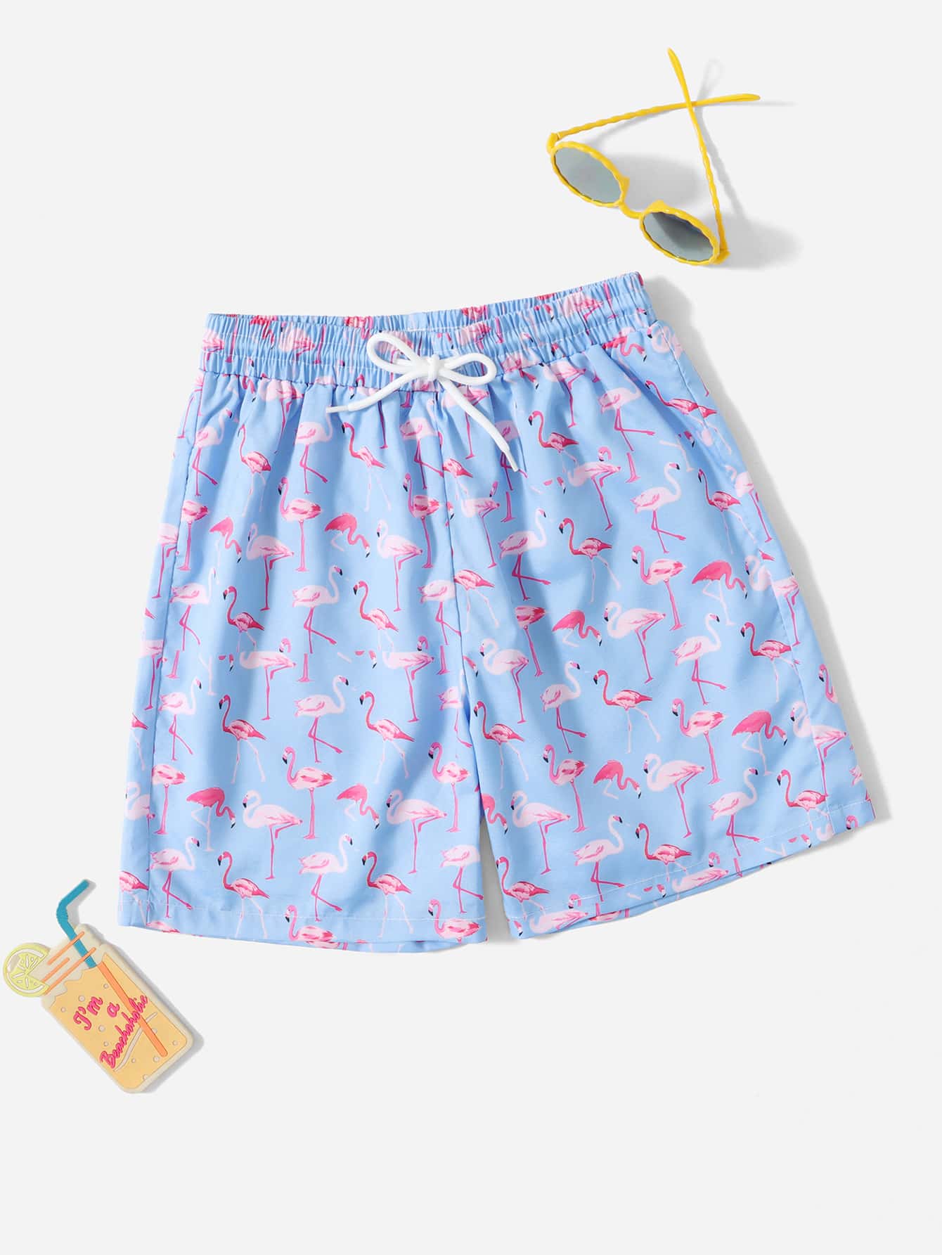 Tween Boy Flamingo Print Swim Shorts