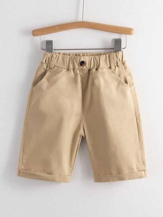 Young Boy Rolled Hem Elastic Waist Shorts