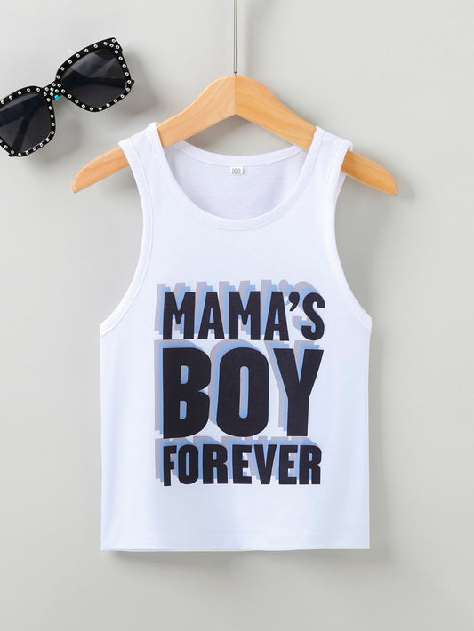 Young Boy Slogan Graphic Tank Top