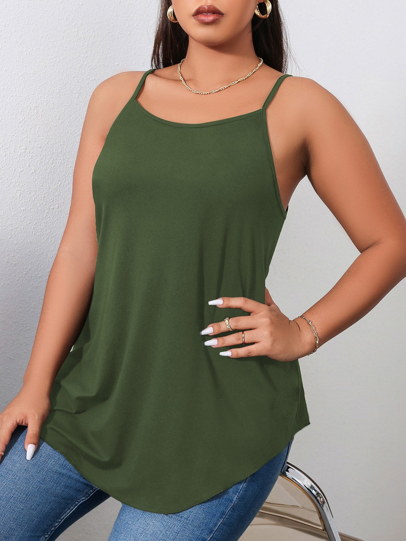 Plus Solid Cami Top