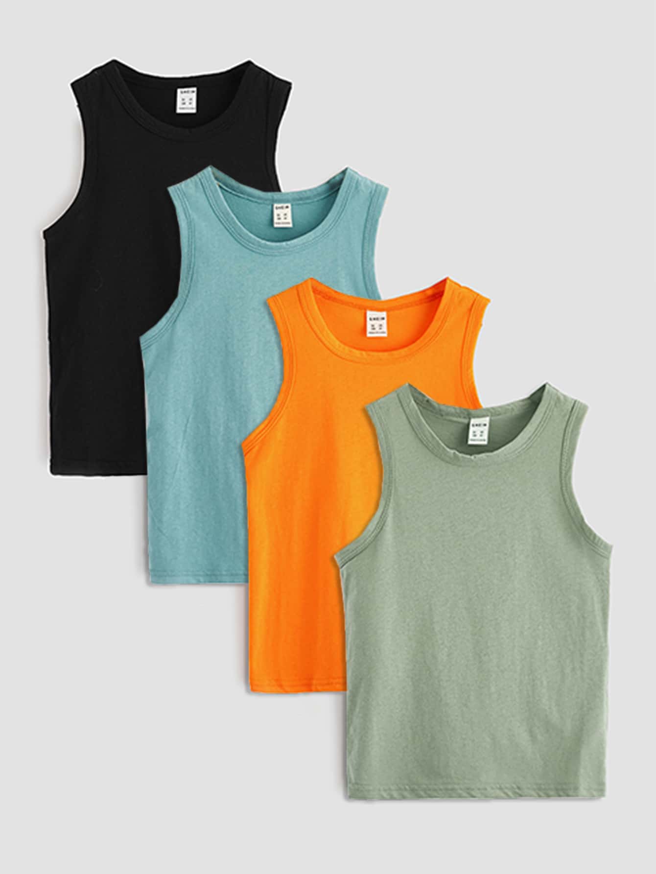 Young Boy 4-Pack Solid Casual Tank Tops