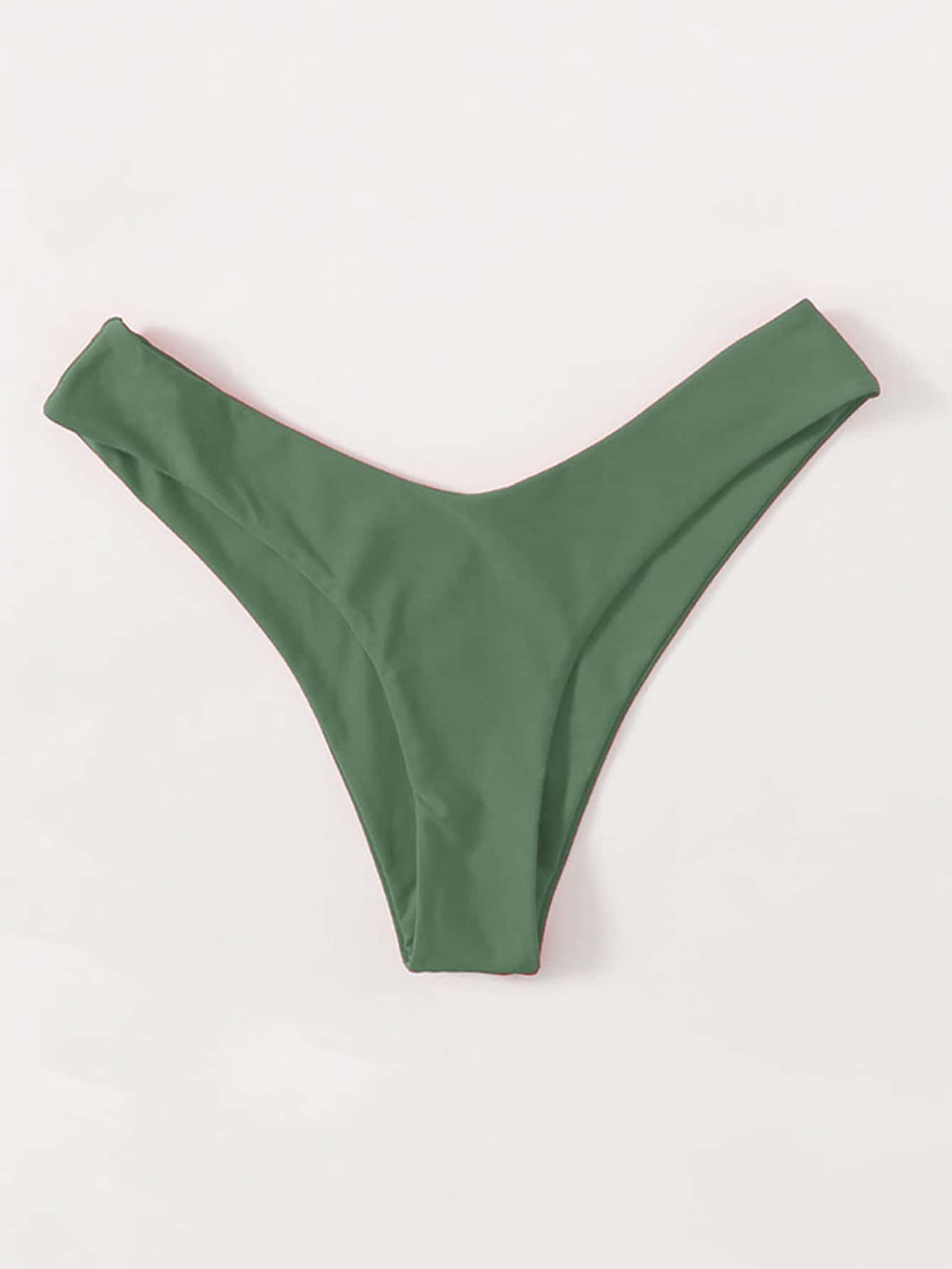 Swim Summer Beach Plain Cheeky Bikini Bottom