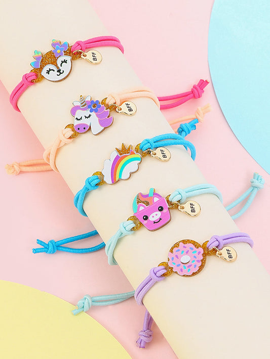 5pcs Girls Cartoon Decor Bracelet