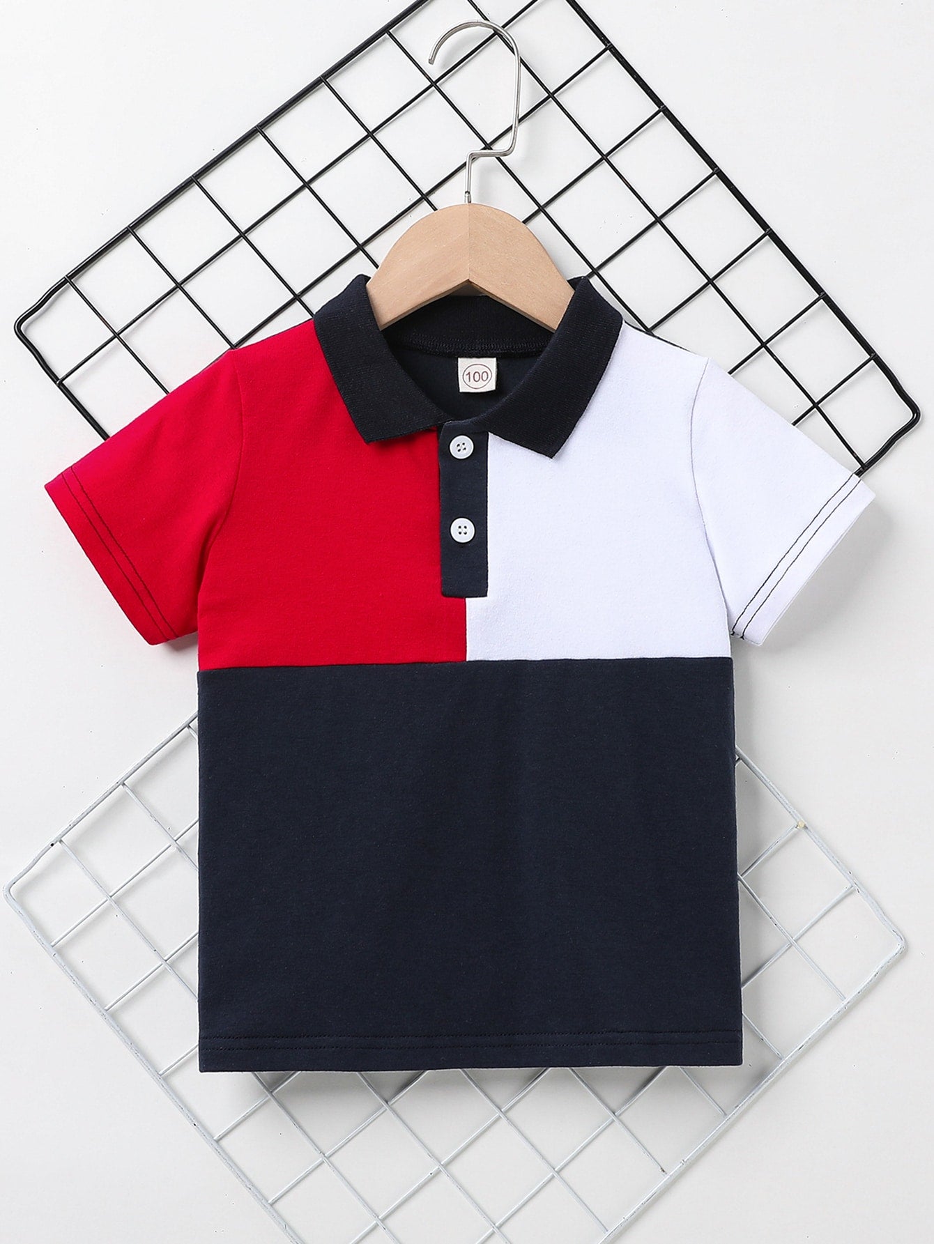 Young Boy Color Block Polo Shirt