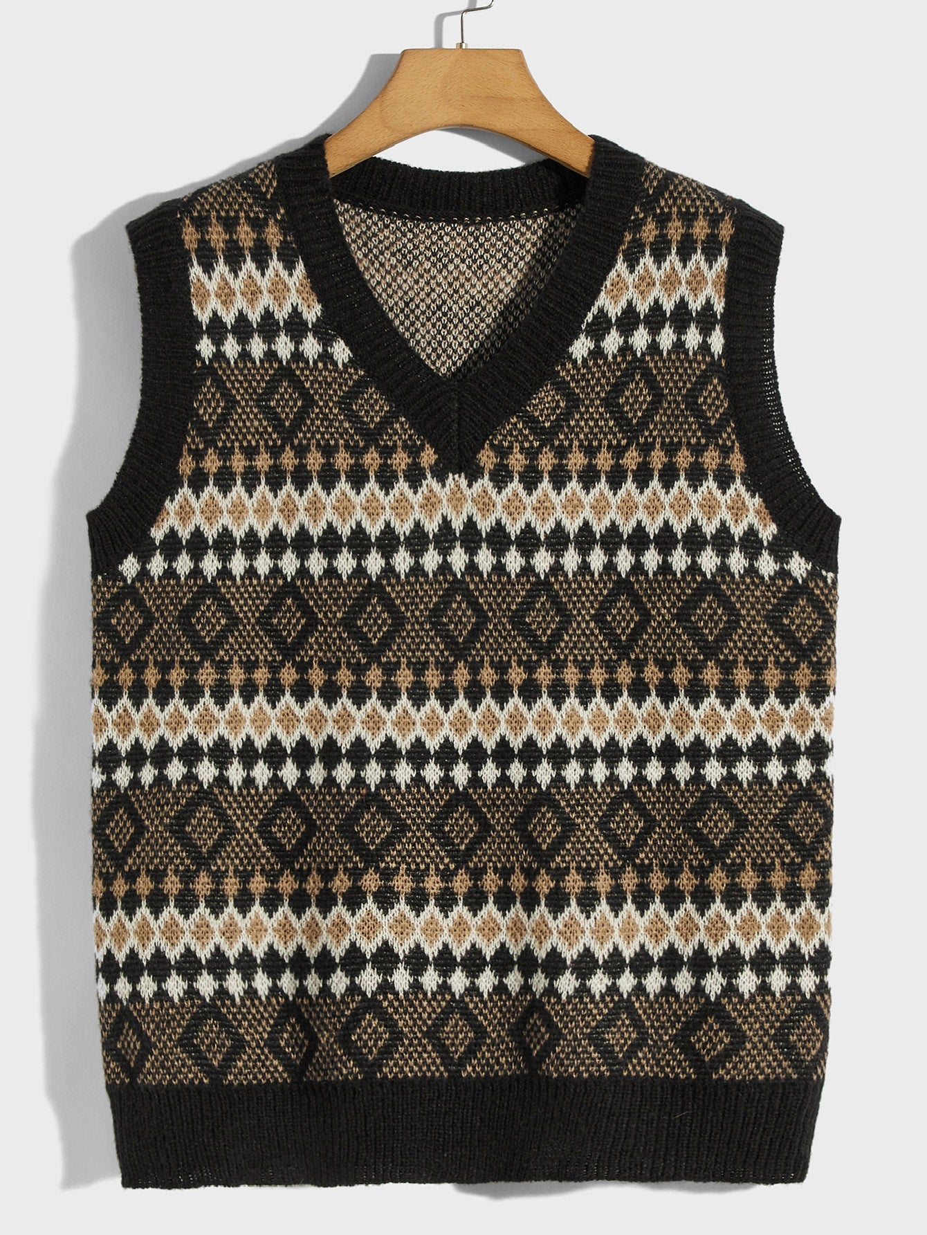 Men Geo Pattern Sweater Vest