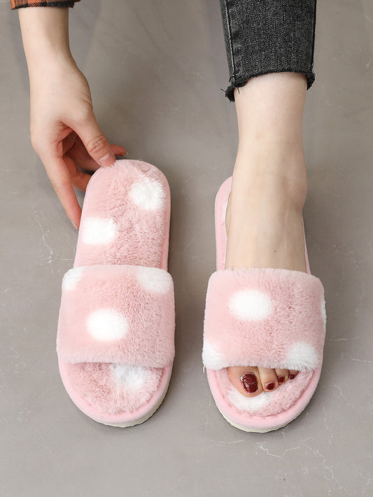 Two Tone Fluffy Bedroom Slippers,Winter Slippers Women's Home Indoor Non-Slip Warm Long Plush Soft Slippers.