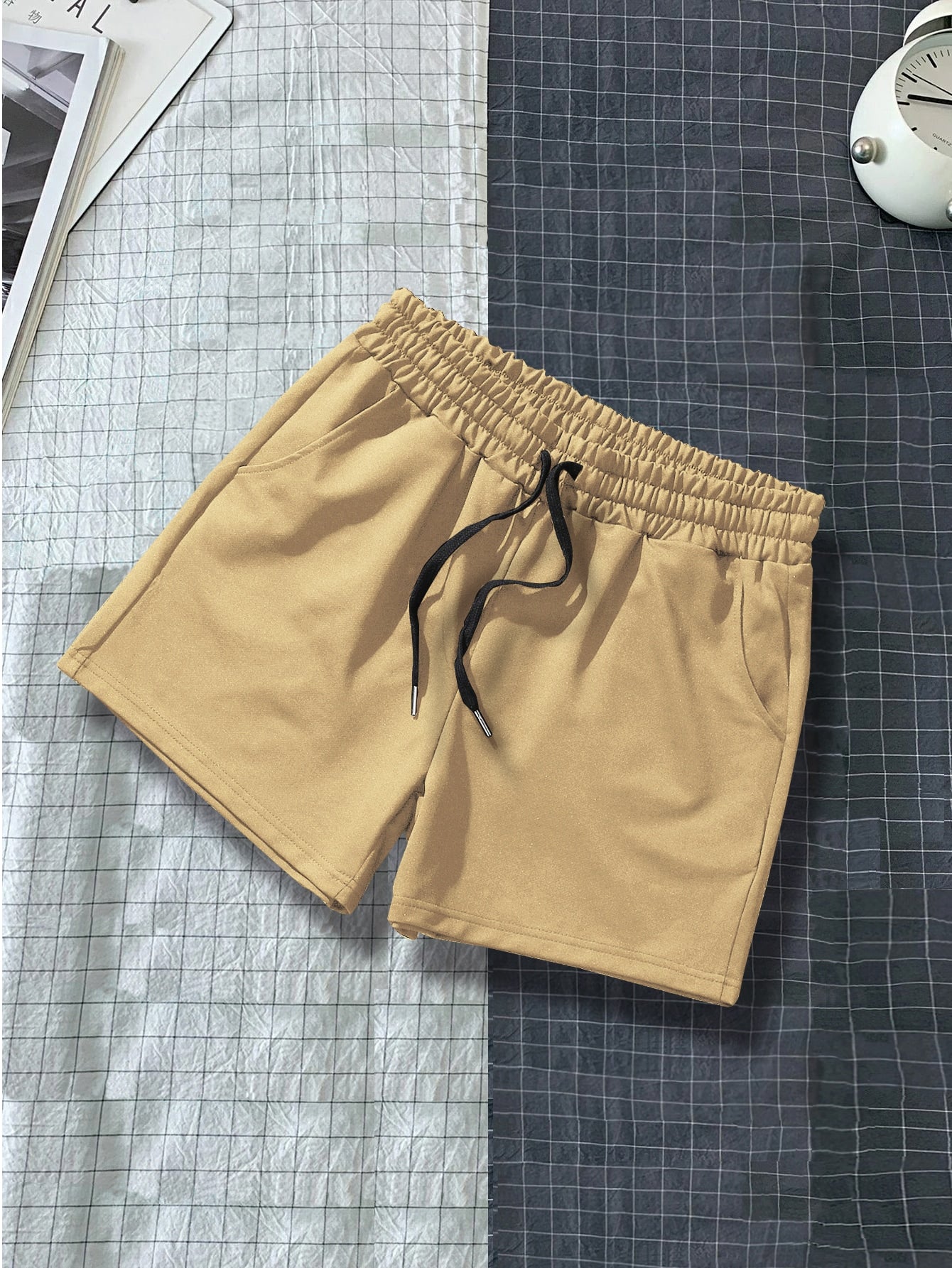 Men Drawstring Waist Shorts