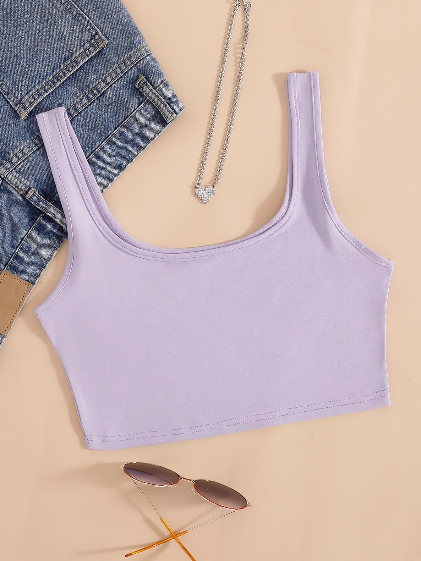 Solid Crop Tank Top