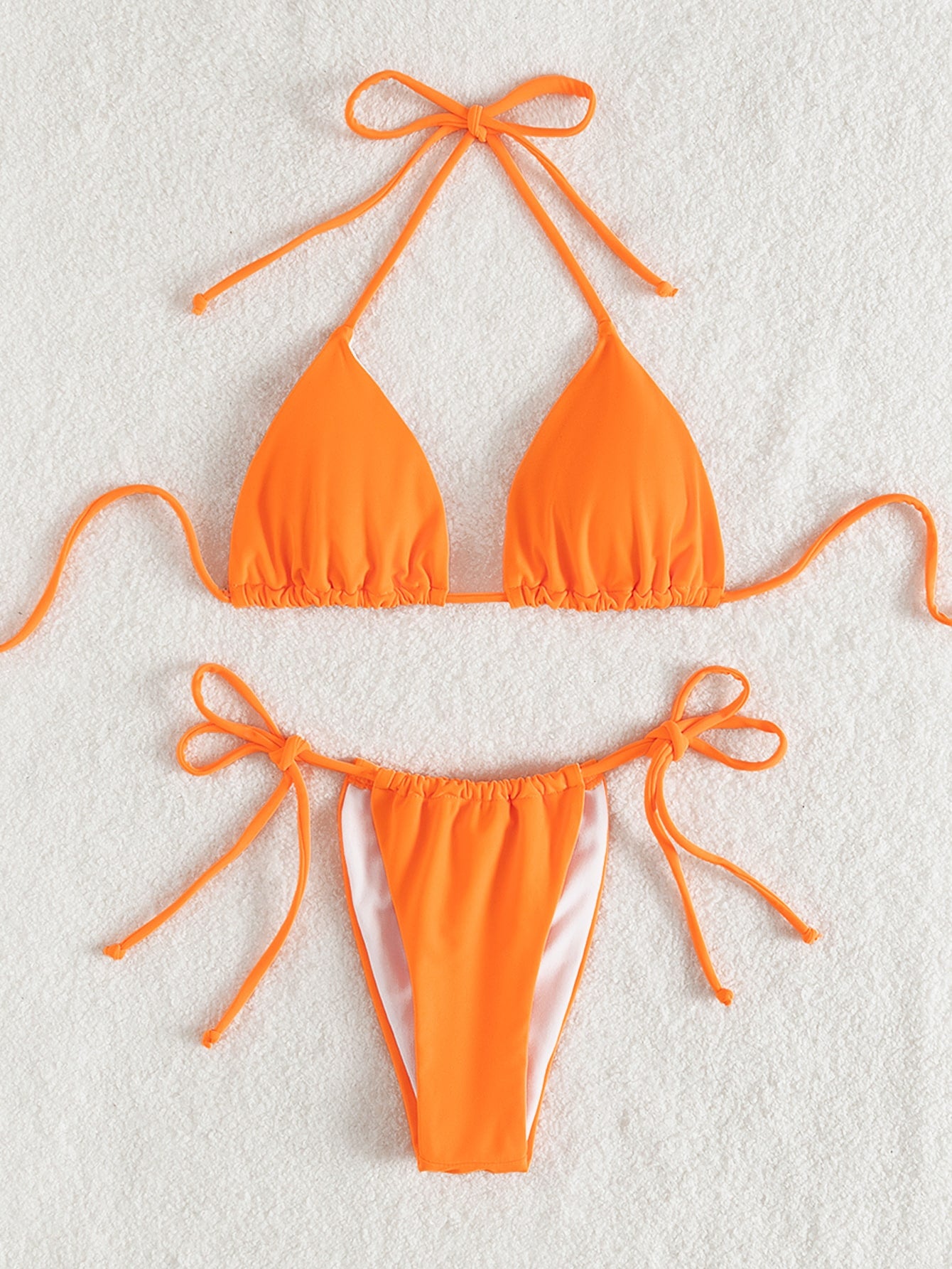 Swim Summer Beach Halter Triangle Tie Side Bikini Set