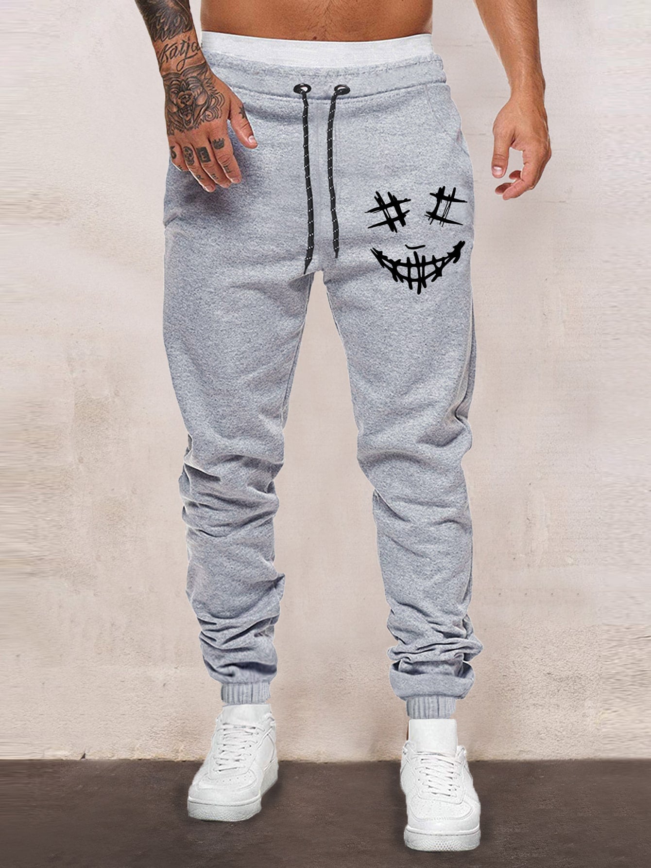 Men Cartoon Graphic Drawstring Waist Sweatpants