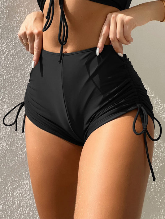 Swim Summer Beach Drawstring Side Bikini Bottom