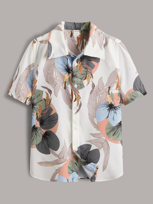 Tween Boy Leaf Print Shirt