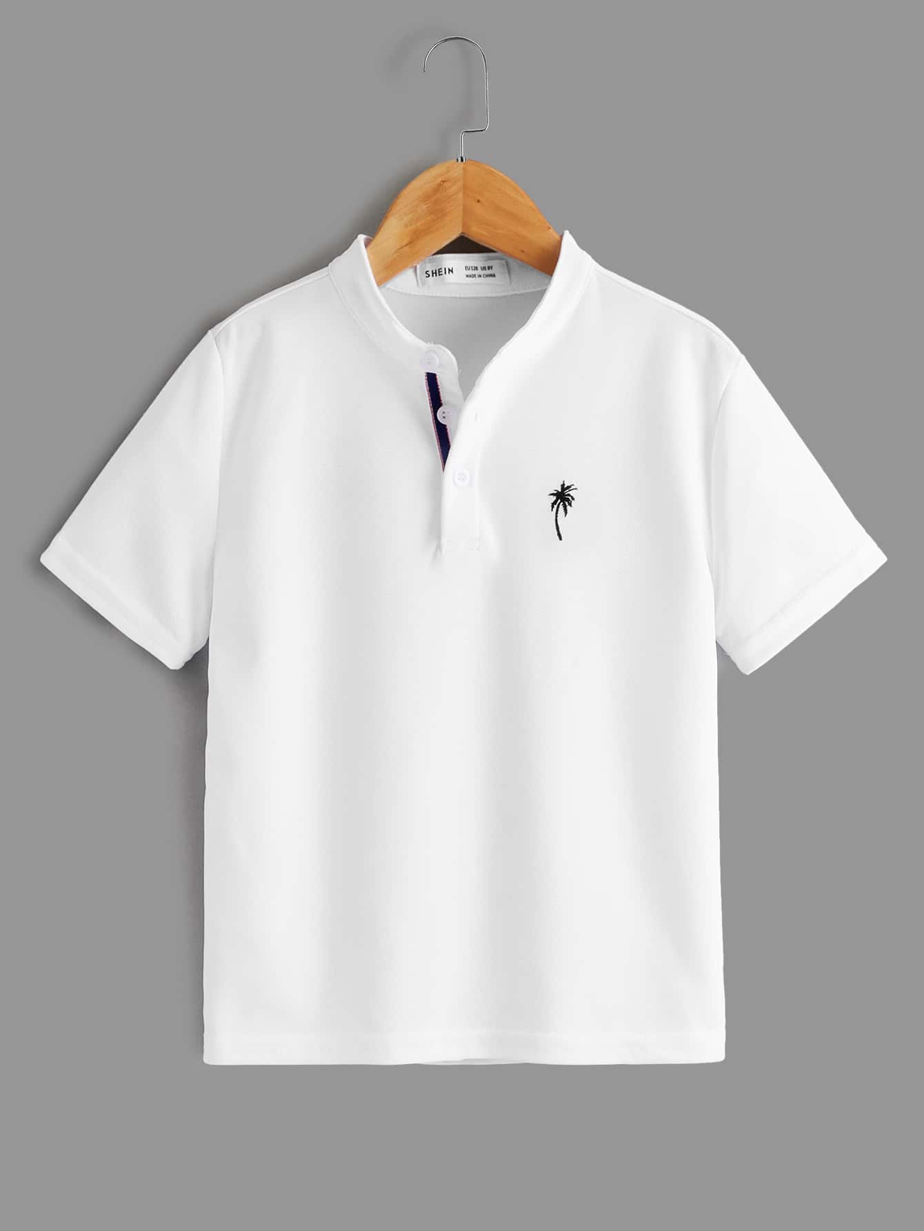 Tween Boy Casual Comfortable Stand-Up Collar Polo Shirt