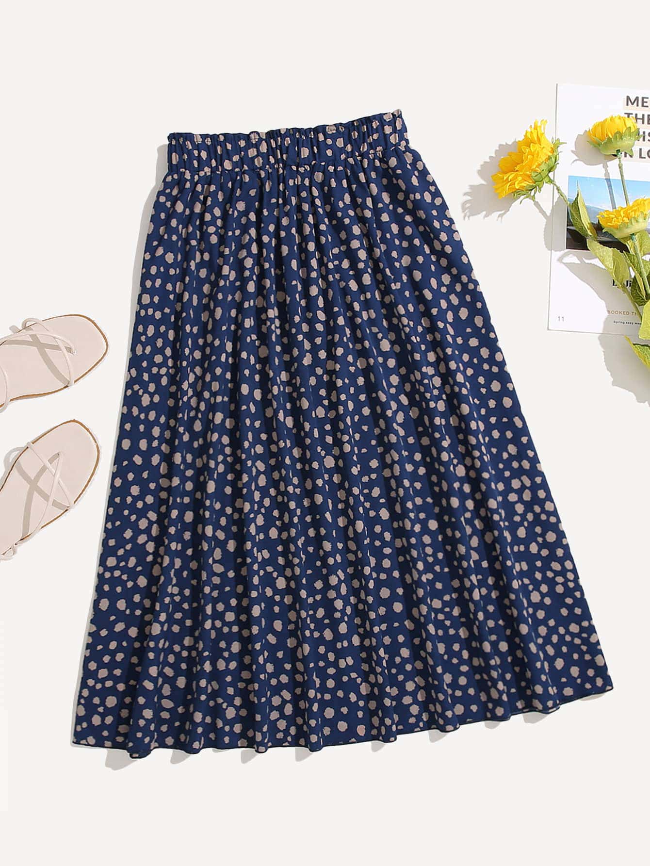 Dalmatian Print Midi Skirt