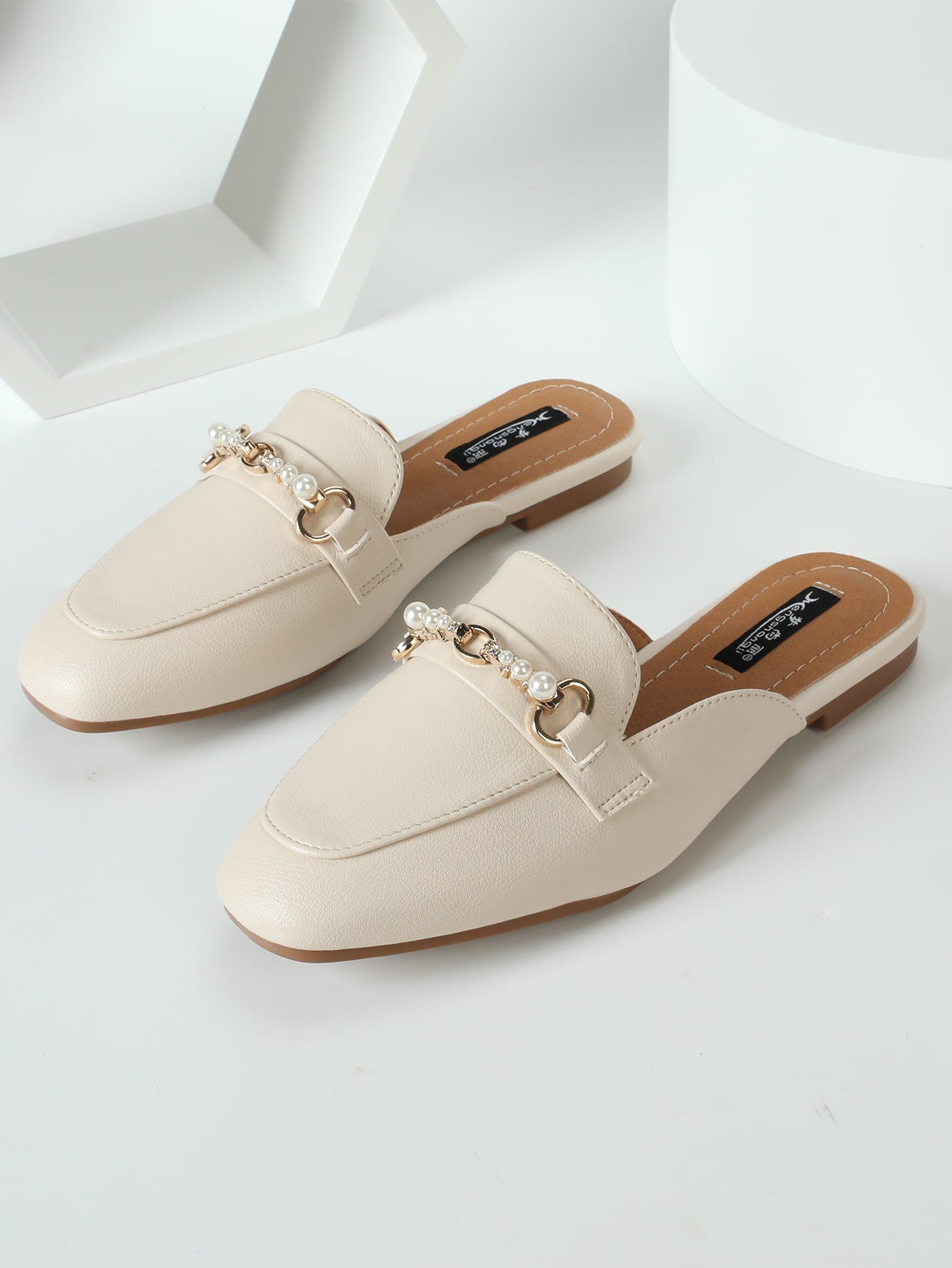 French Retro Backless Slide Loafer Flats Women Spring Slip-On Mule Shoes