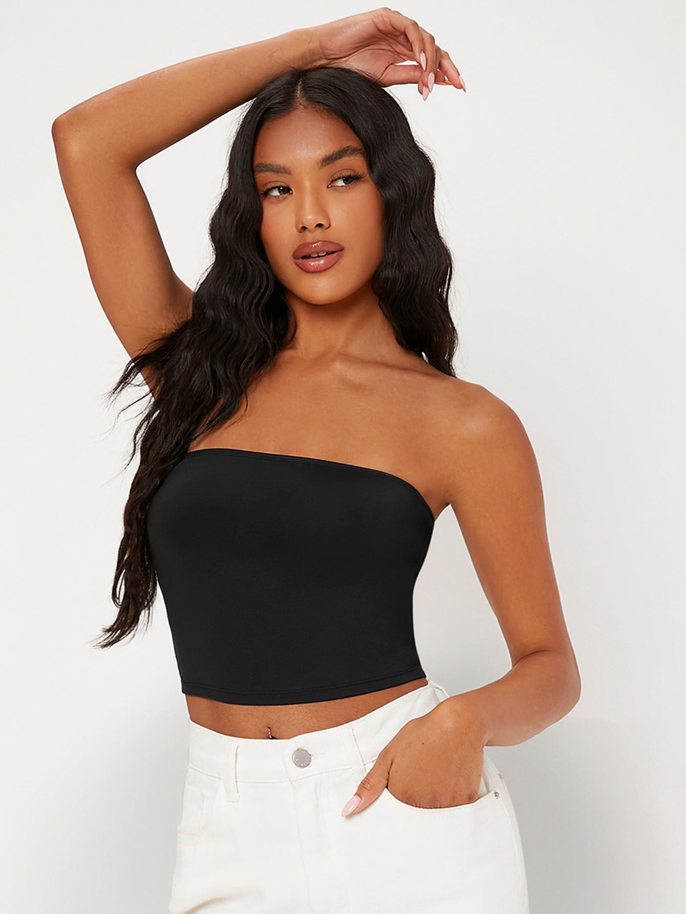 Solid Crop Tube Top