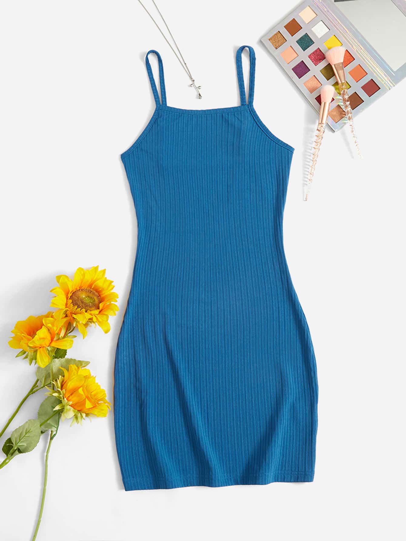 PETITE Solid Cami Bodycon Short Summer Dress