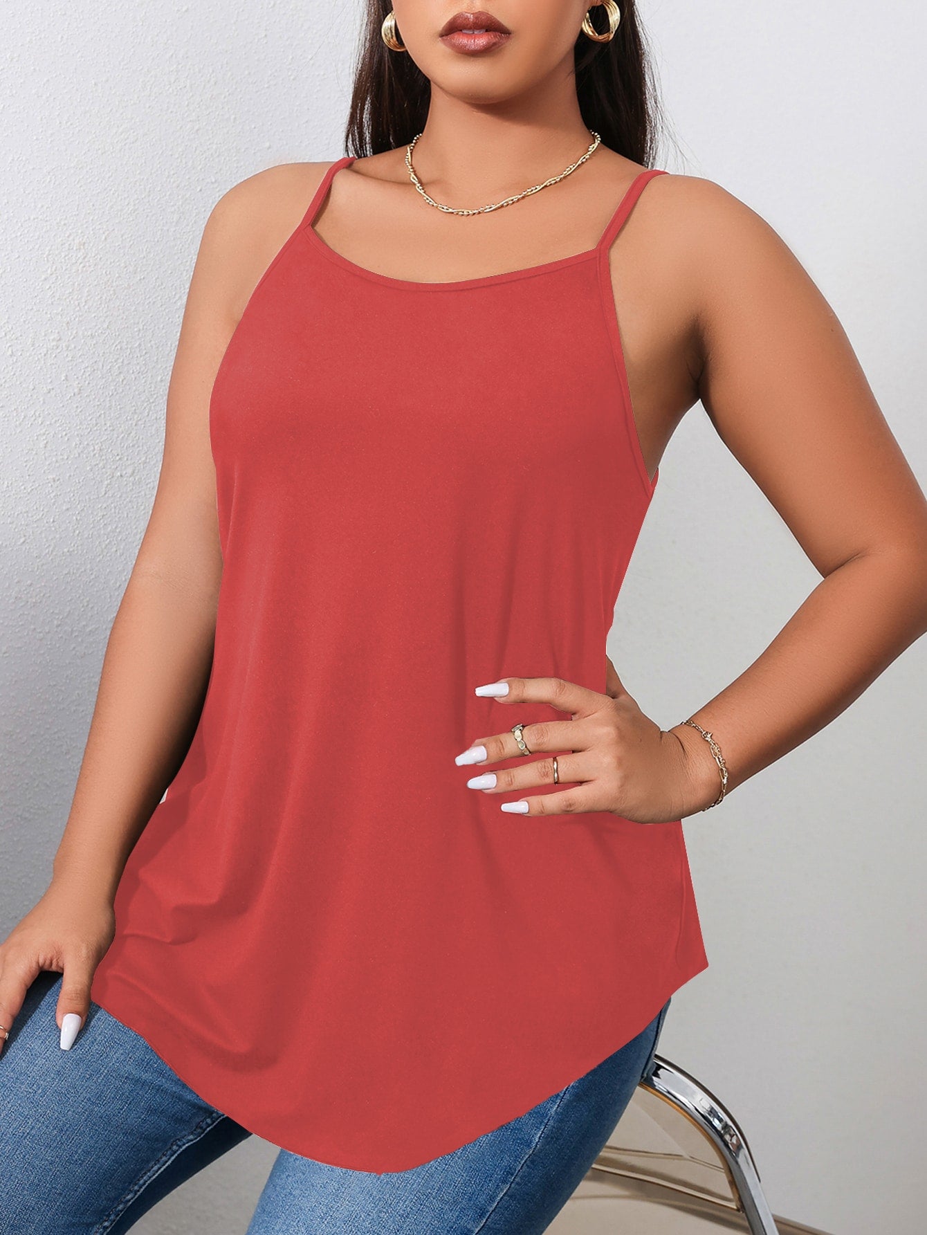 Plus Solid Cami Top