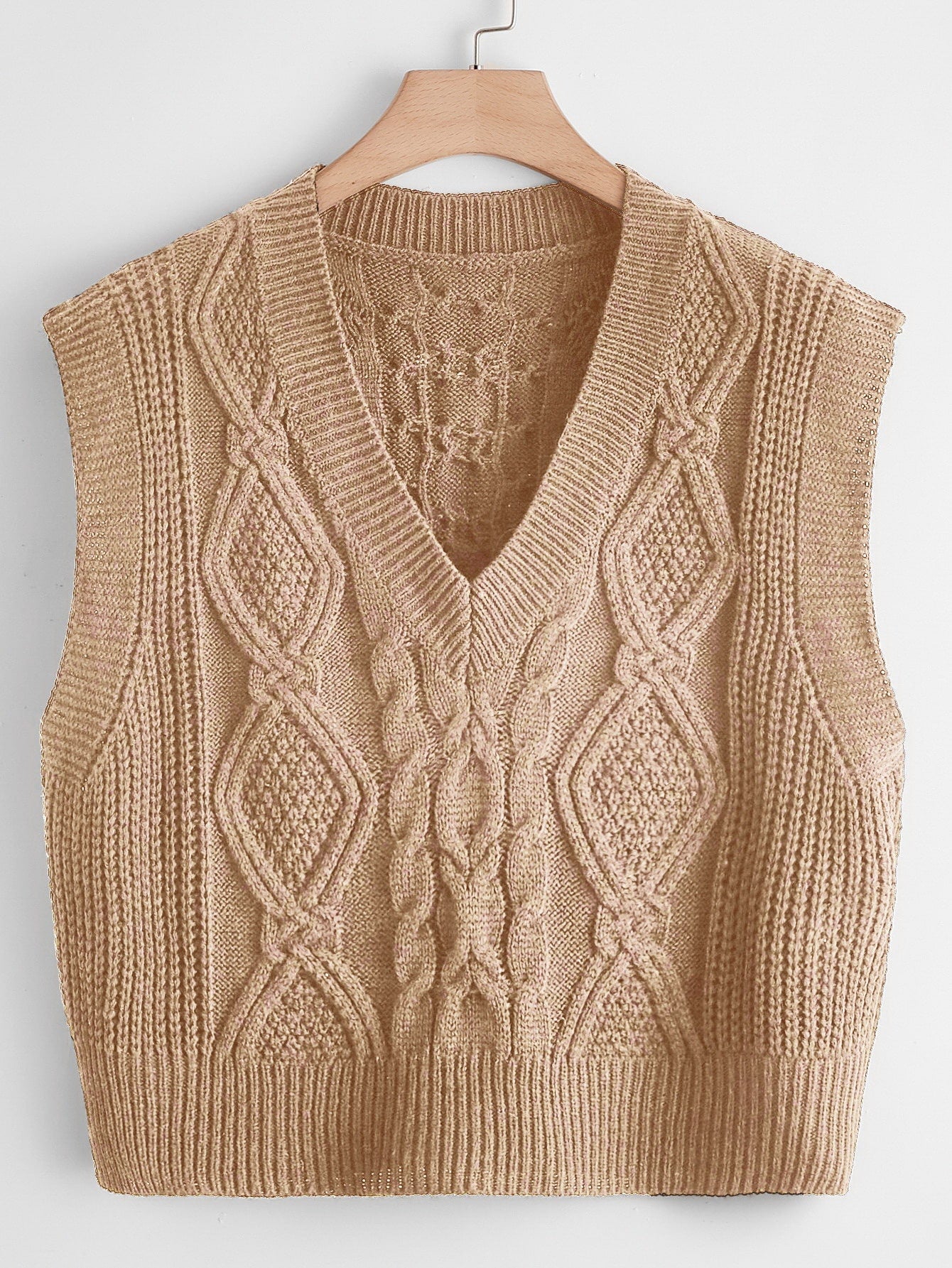 Plus Cable Knit Sweater Vest