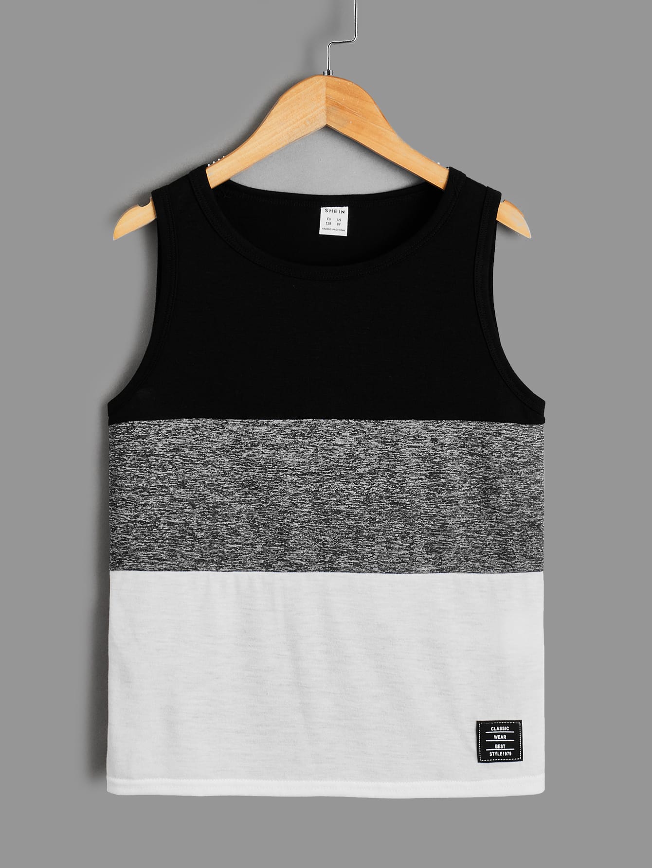 Tween Boy Color Block Letter Patched Detail Tank Top