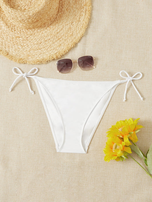 Swim Summer Beach Plain Tie Side Bikini Bottom