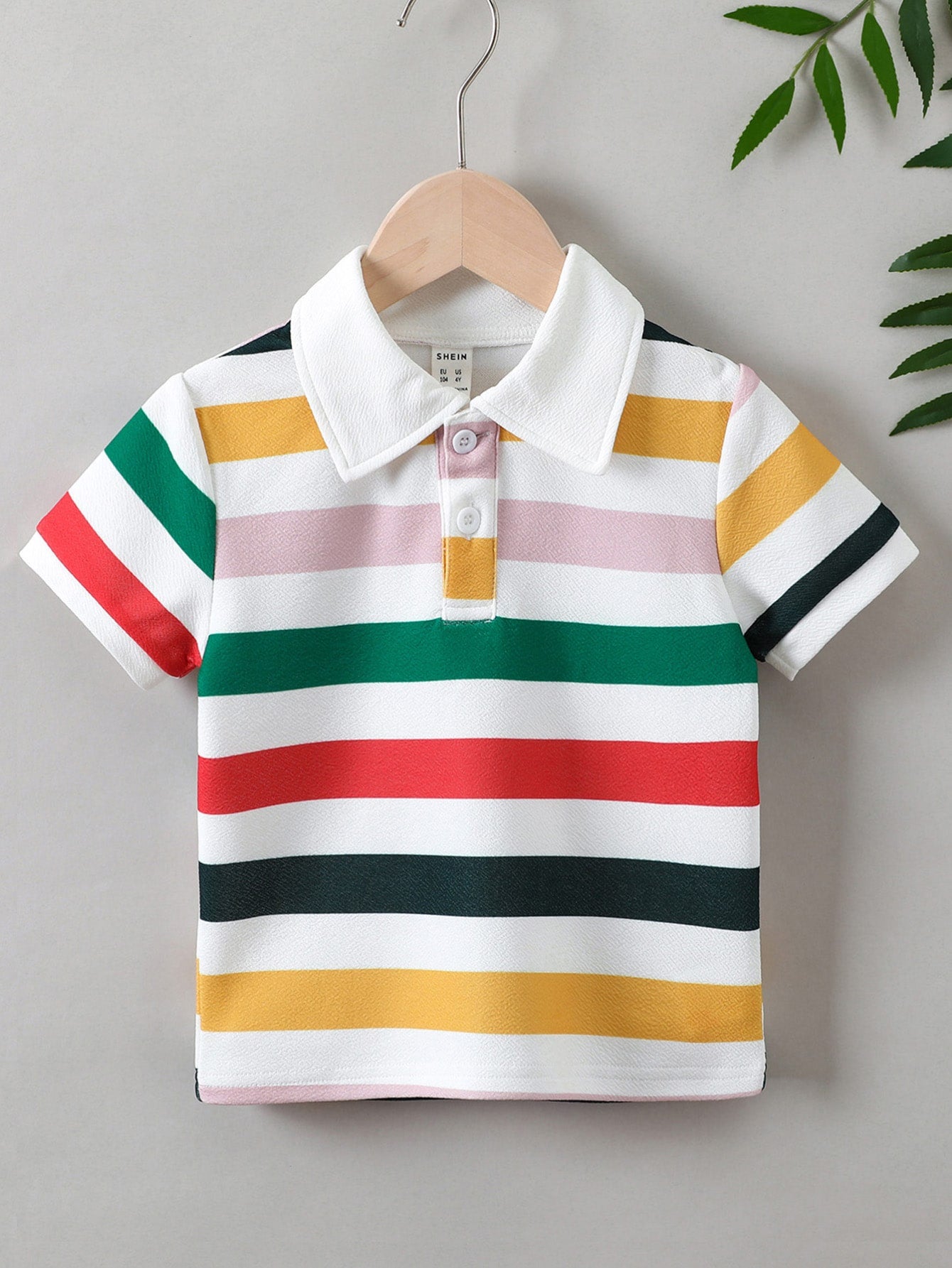 Young Boy Colorful Striped Short Sleeve Polo Shirt, Casual & Active Outdoor/Back To School Cloth