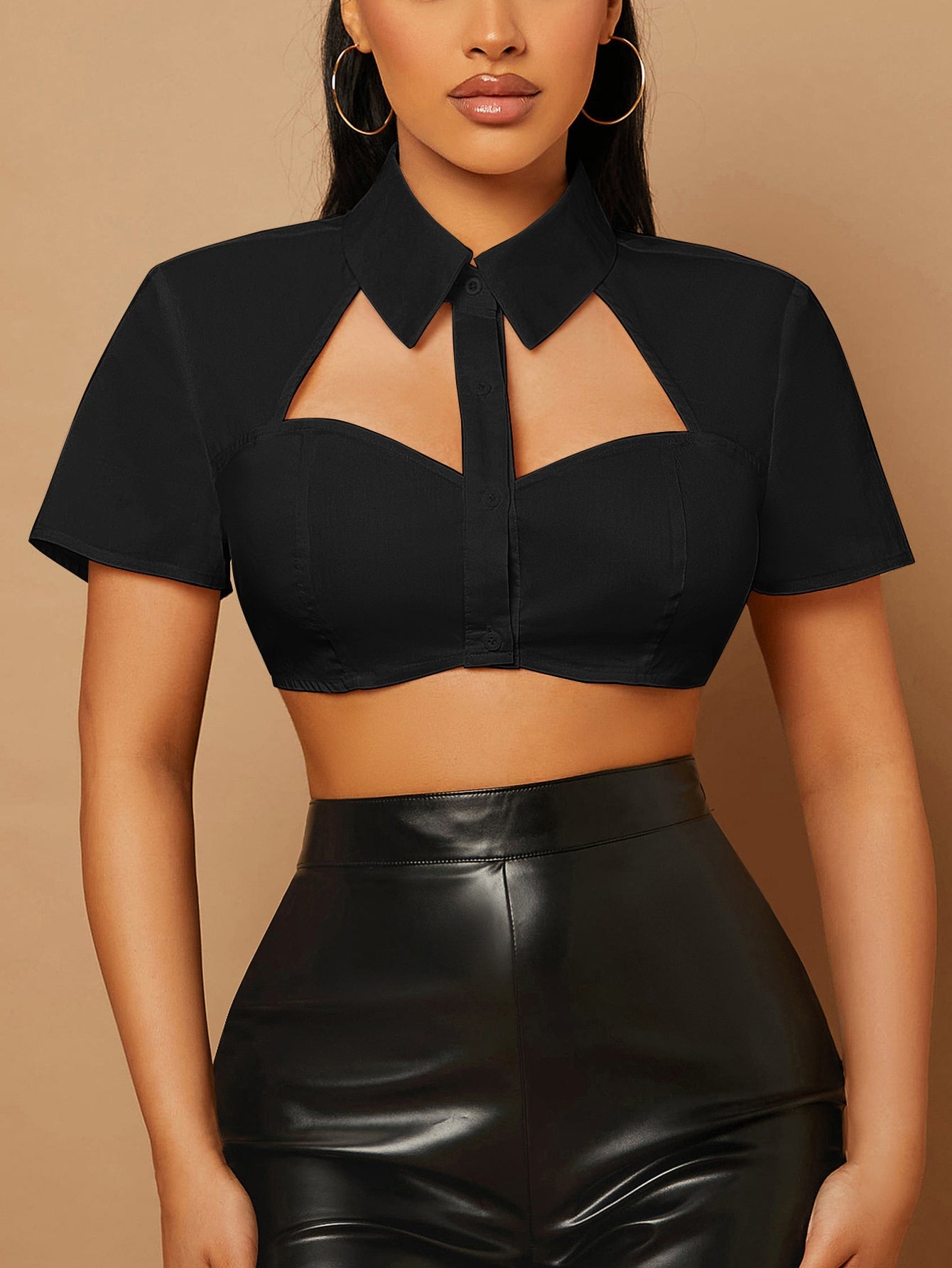 Cut Out Crop Blouse