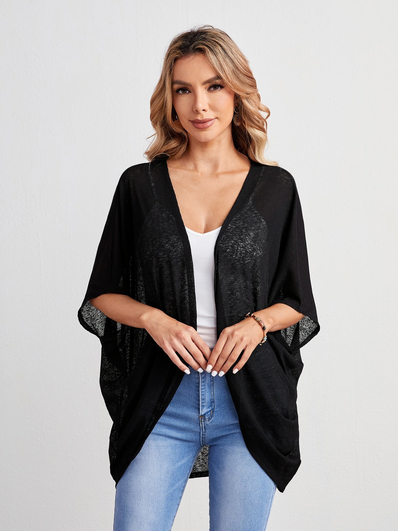 Women's Casual Batwing Sleeve Regular Outerwear For Daily Wear