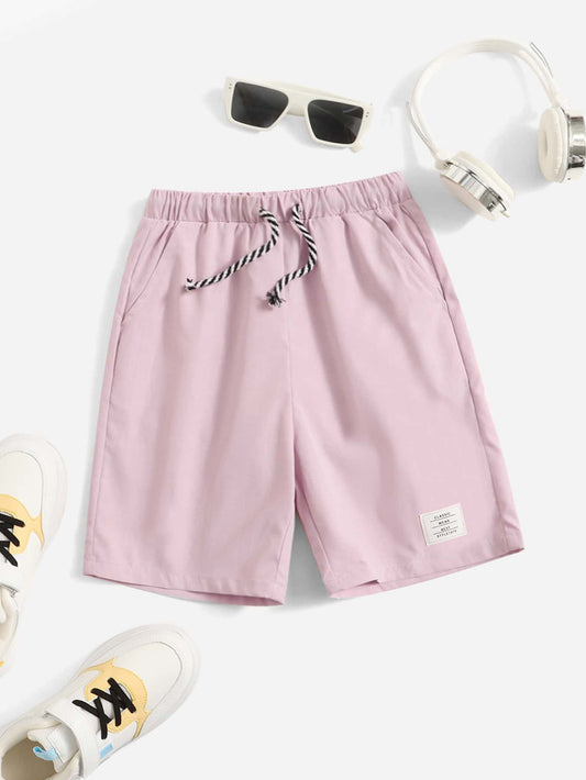 Tween Boy Letter Patched Shorts