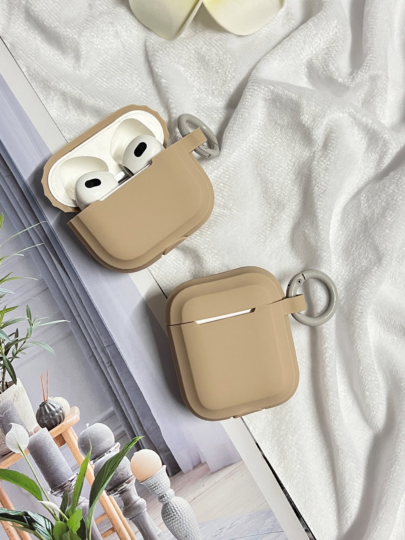 Pink Neon Anti-Fall Solid Color Case Compatible With AirPods