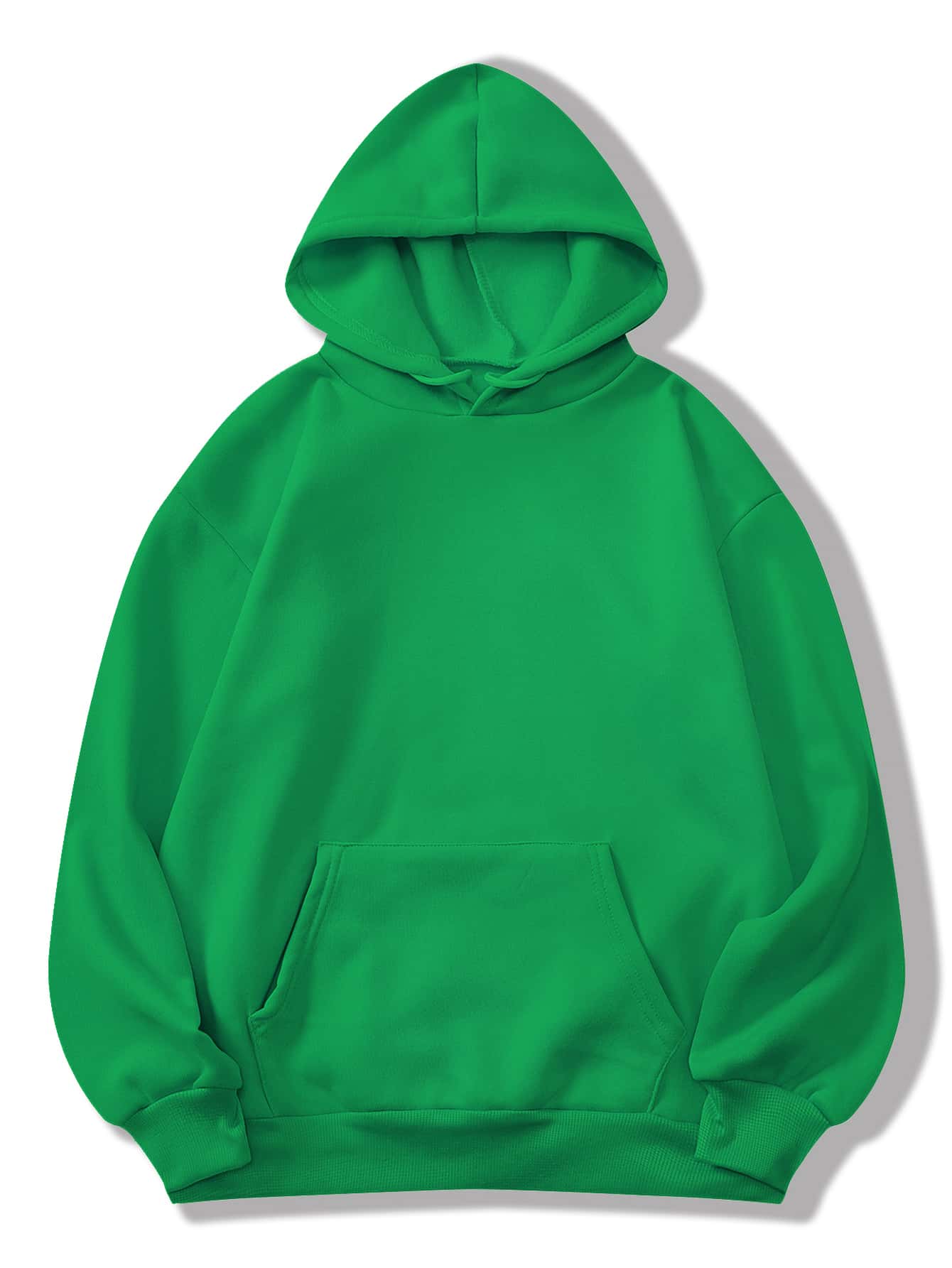 Solid Kangaroo Pocket Thermal Lined Hoodie