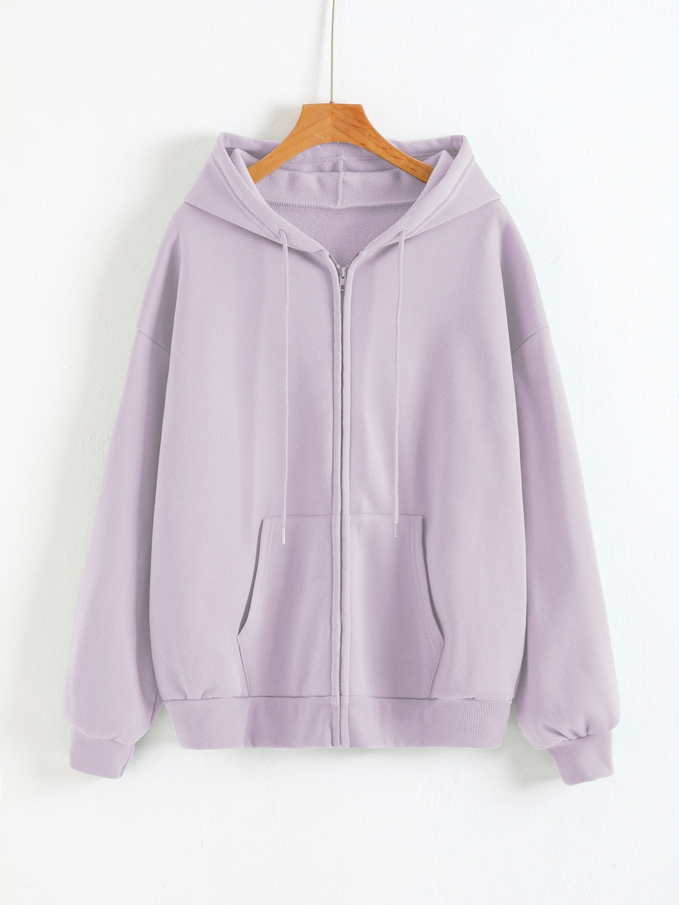 Zip Up Drawstring Thermal Lined Hoodie