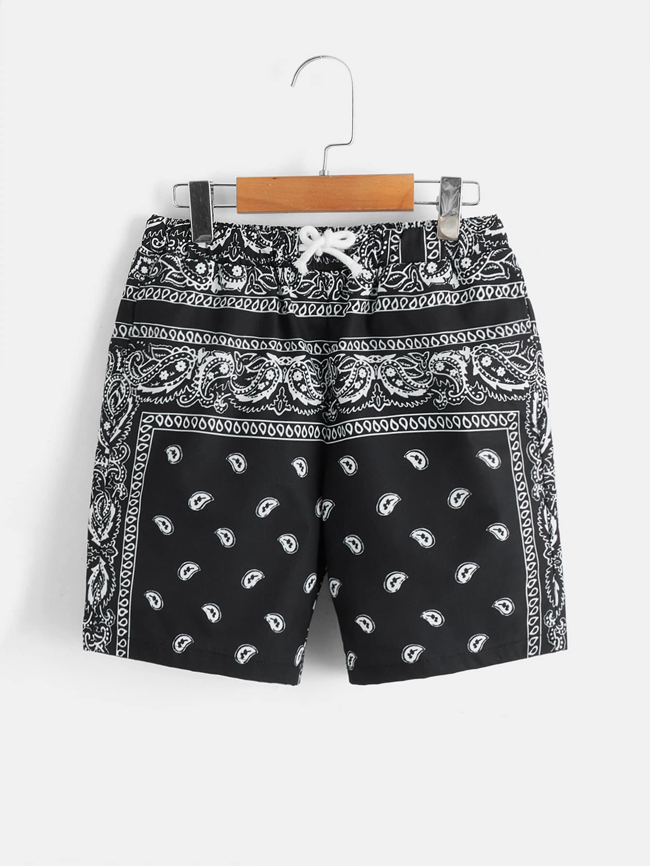 Tween Boy Paisley Print Drawstring Waist Shorts