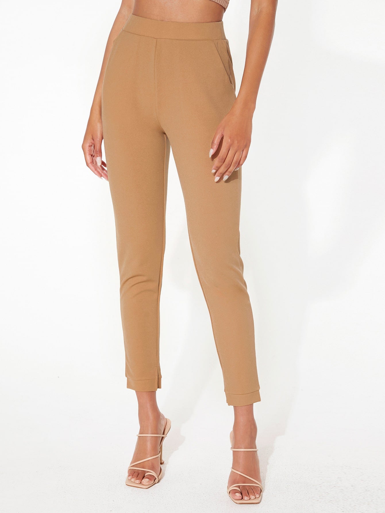 High-Rise Vented Ankle Cut Pants