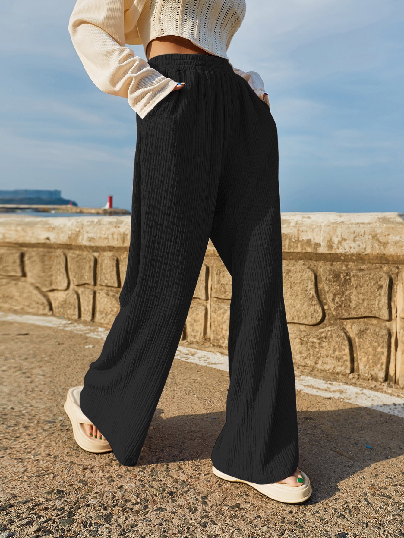 Slant Pocket Straight Leg Pants