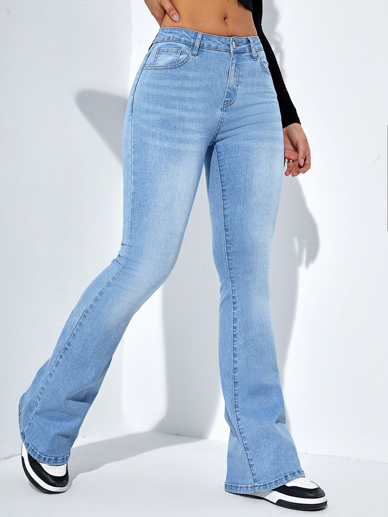 Frenchy Slant Pocket Bootcut Leg Jeans