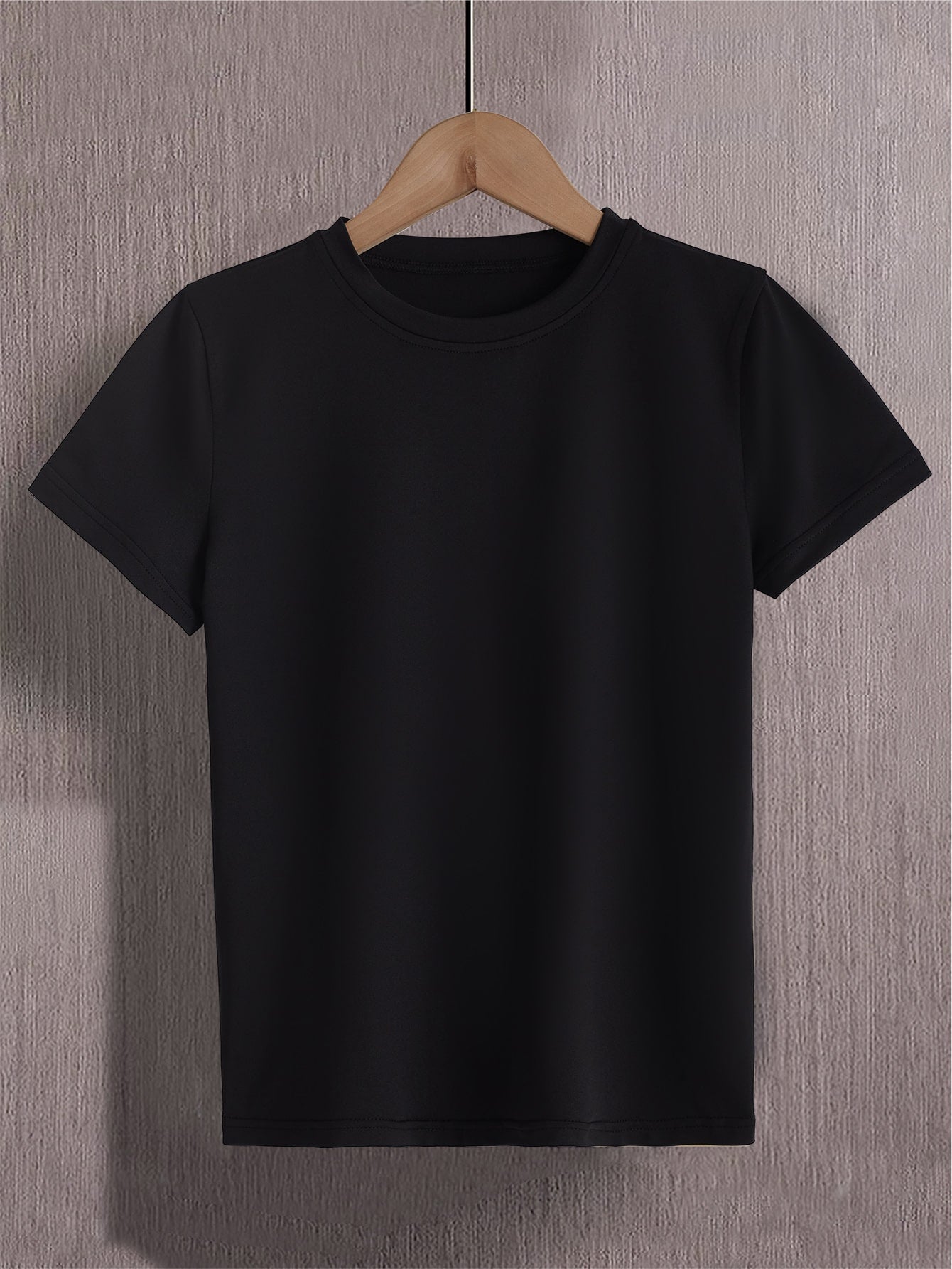 Kids Tween Boy Solid Round Neck Tee