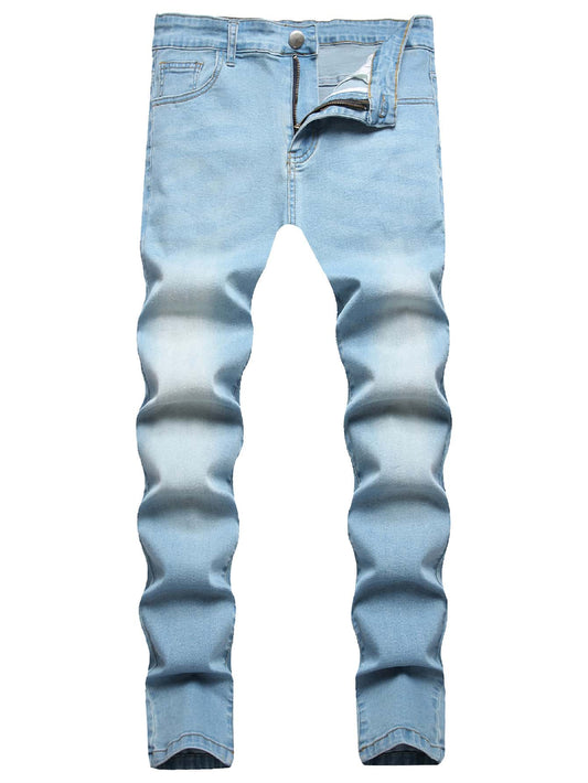 Men Cotton Slant Pocket Skinny Jeans