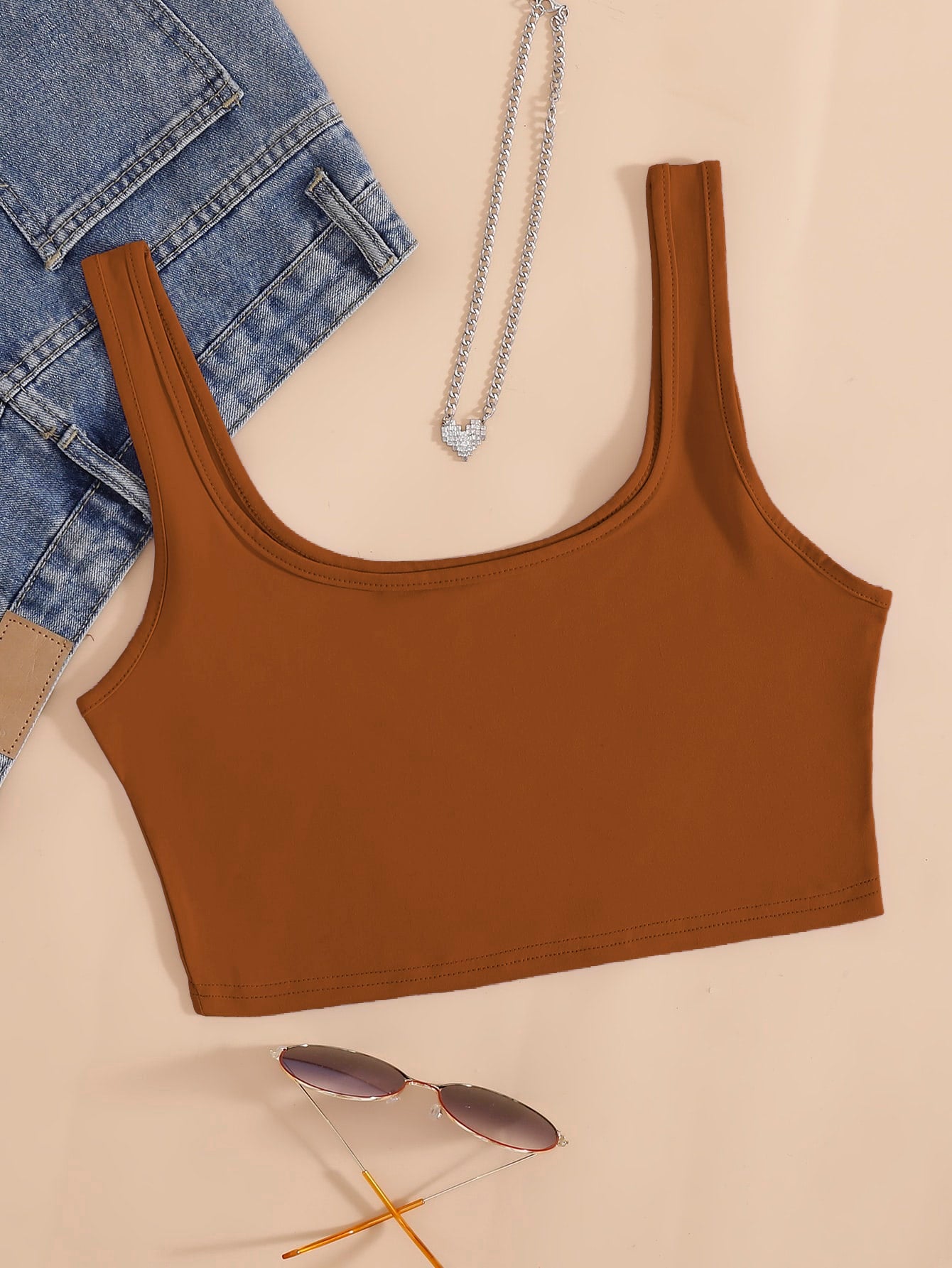 Solid Crop Tank Top