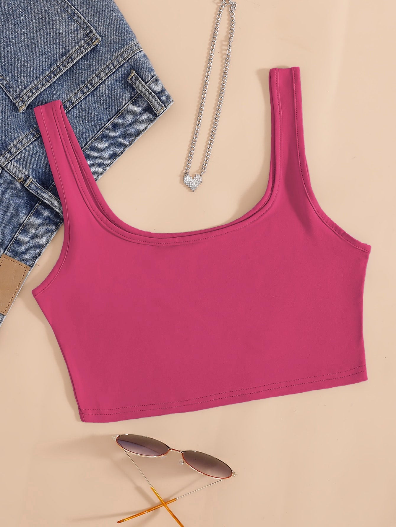 Solid Crop Tank Top