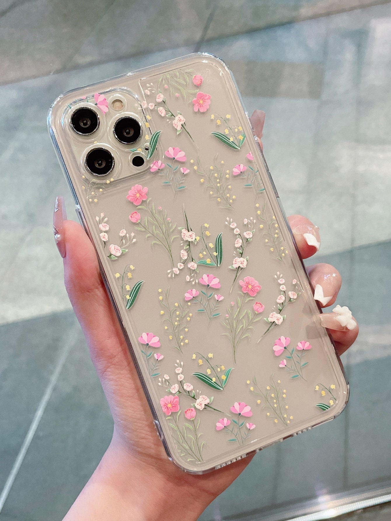 Yuan Xu Vacation Ditsy Floral Pattern Transparent Phone Case