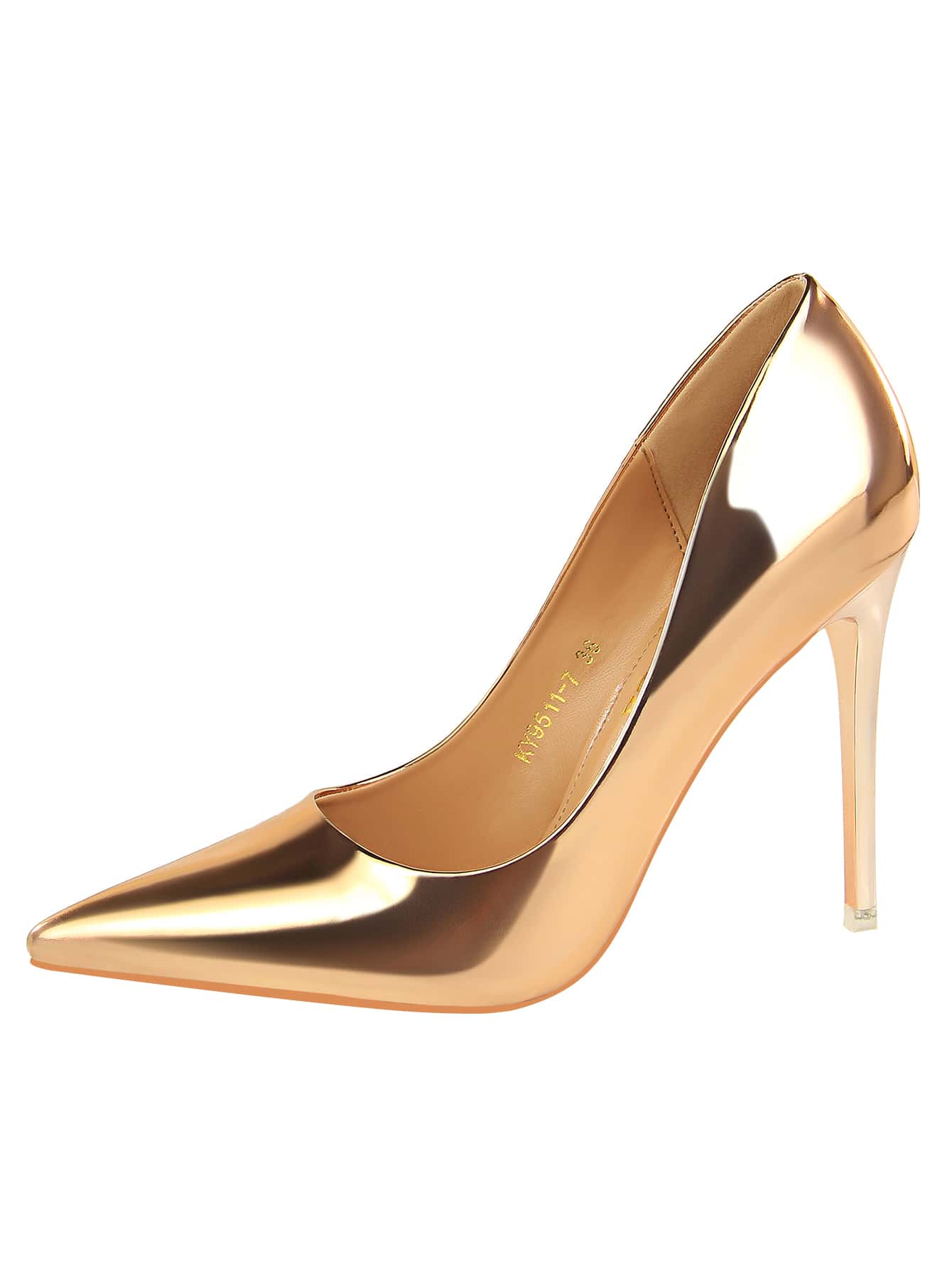 Metallic Ultra High Heeled Court Pumps