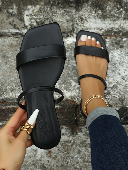 Women Minimalist Double Strap Slide Sandals