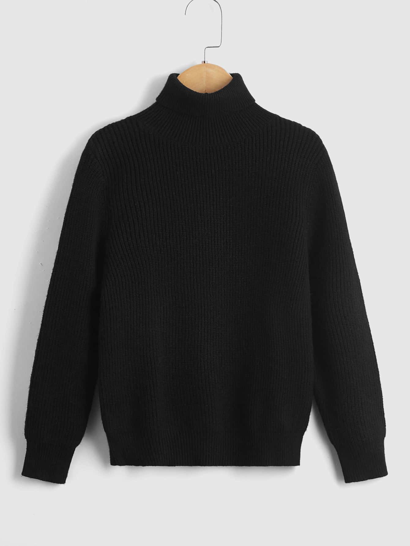 Tween Boy Turtleneck Ribbed Knit Sweater